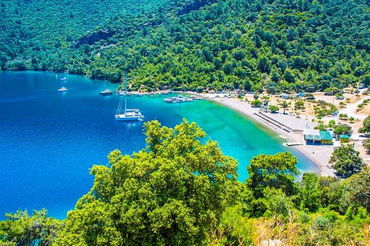uitzicht strand dalaman turkije 